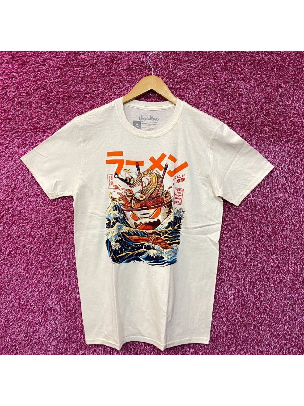 Ramen at sea beige Tshirt size medium